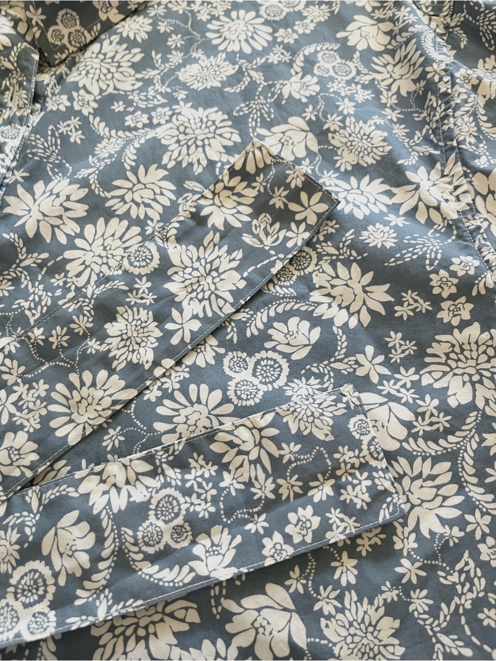 Blue Floral Belted Cottagecore Front Button Belted Shirt Dress Chaps Sixe XXL - Picture 13 of 16